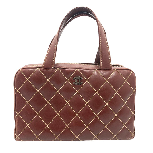 Chanel Wild stitch, Brown, Leather, handbag