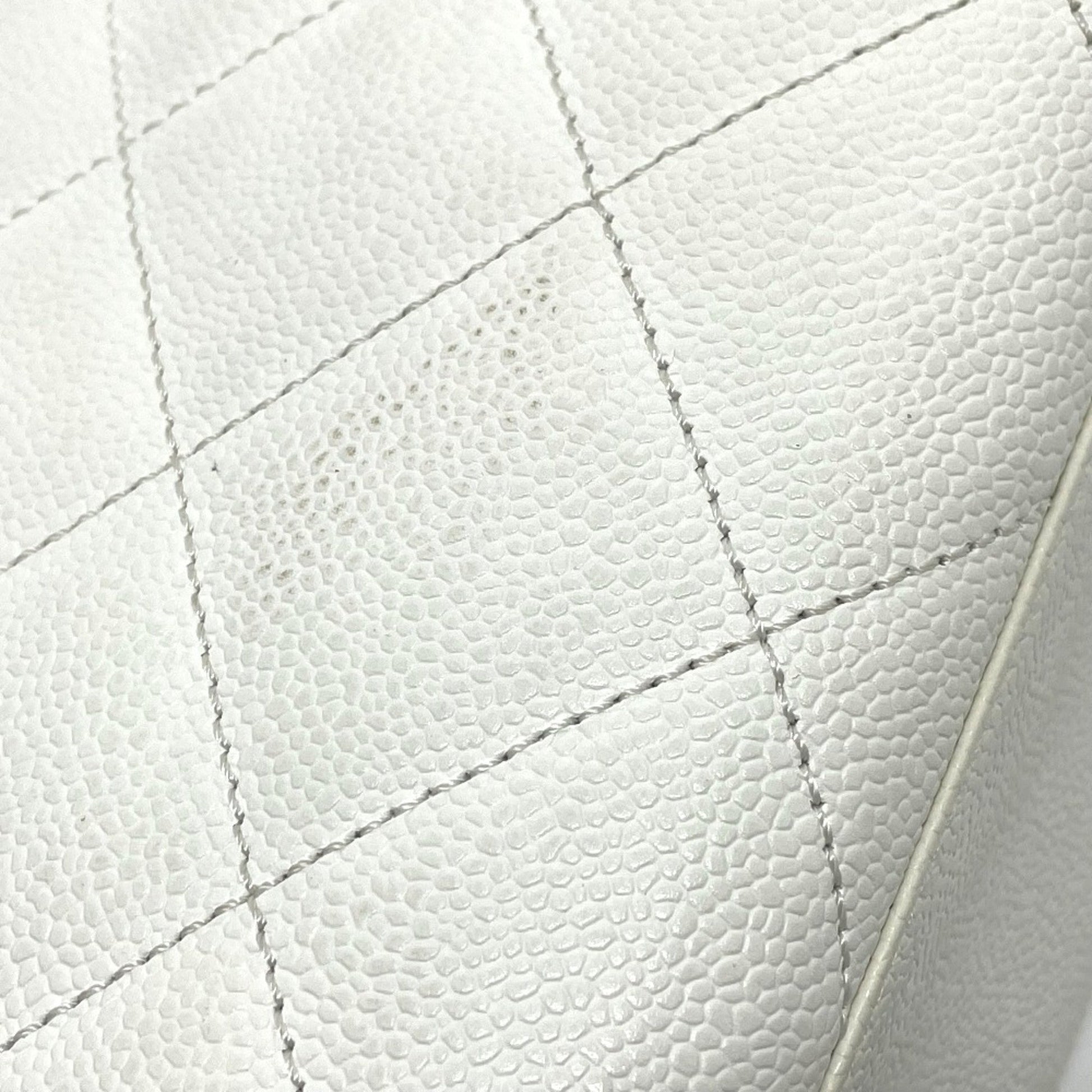 Chanel Logo CC, White, Leather, handbag