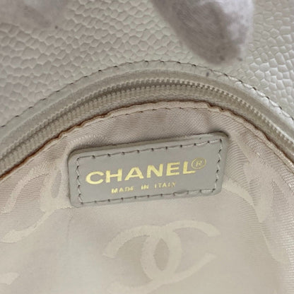 Chanel Logo CC, White, Leather, tote