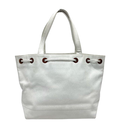 Chanel Logo CC, White, Leather, tote