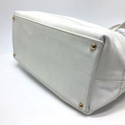 Chanel Logo CC, White, Leather, tote
