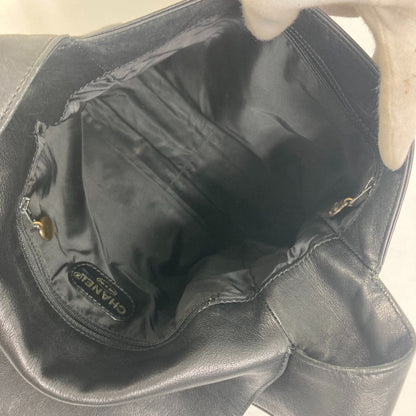 Chanel Logo CC, Black, Leather, shoulder