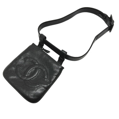 Chanel Logo CC, Black, Leather, clutch