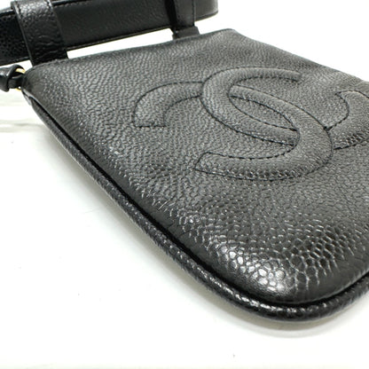 Chanel Logo CC, Black, Leather, clutch