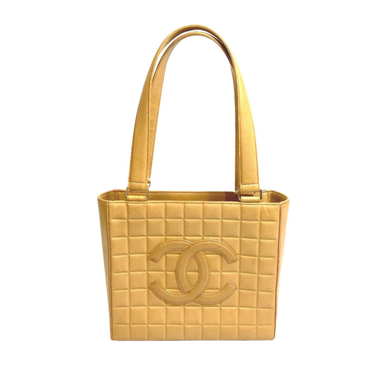 Chanel Chocolate bar, Beige, Leather, tote