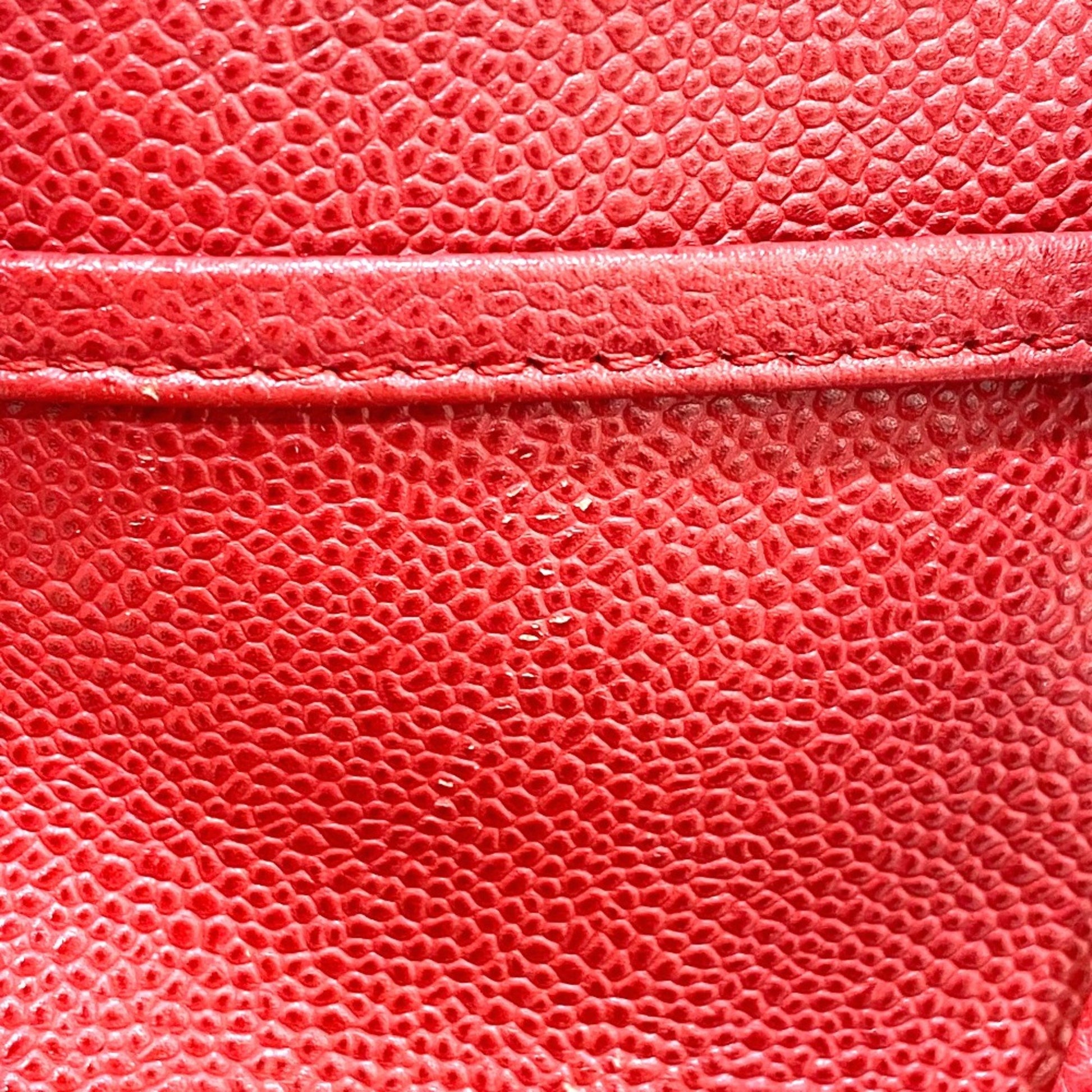 Chanel Coco Mark, Red, Leather, tote