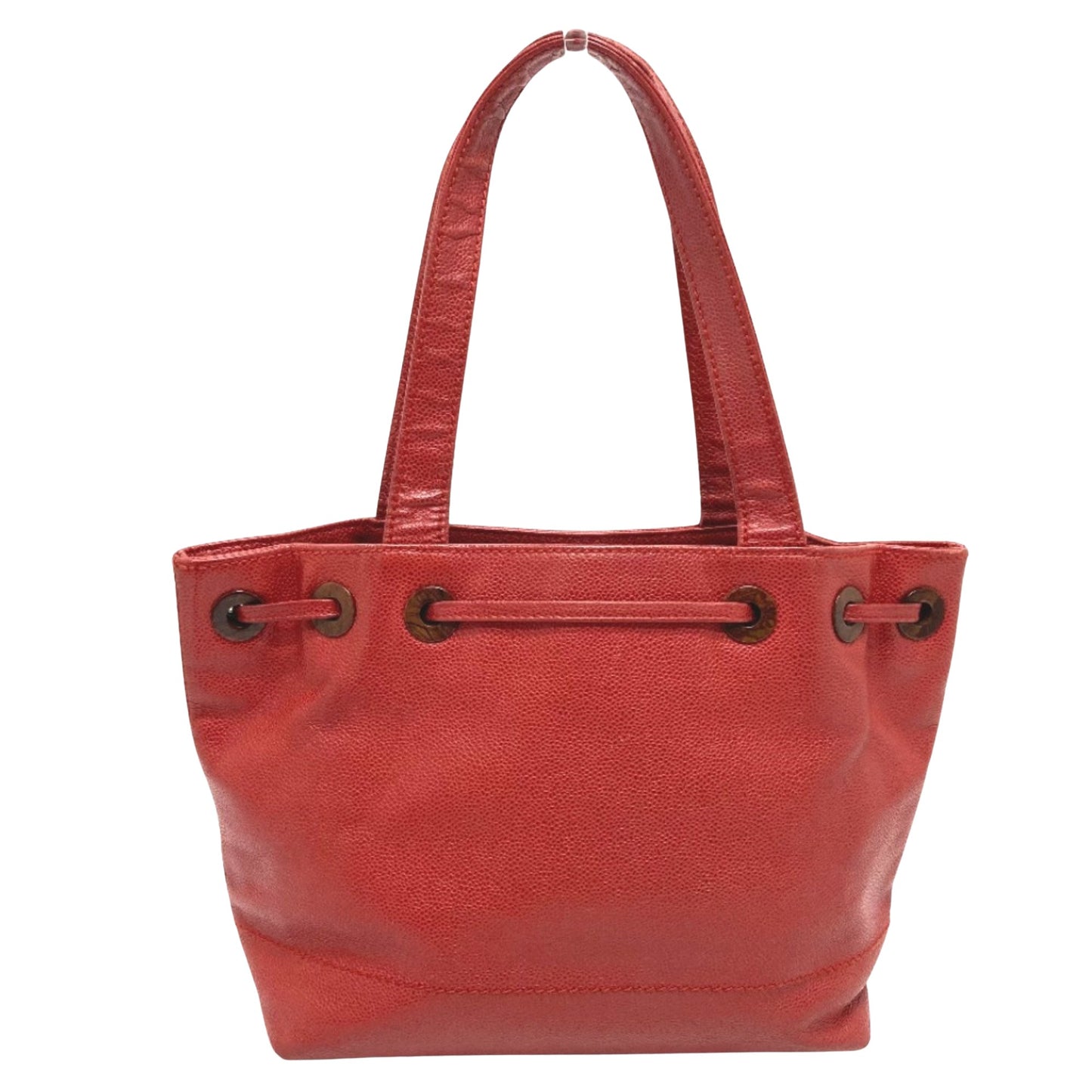 Chanel Coco Mark, Red, Leather, tote