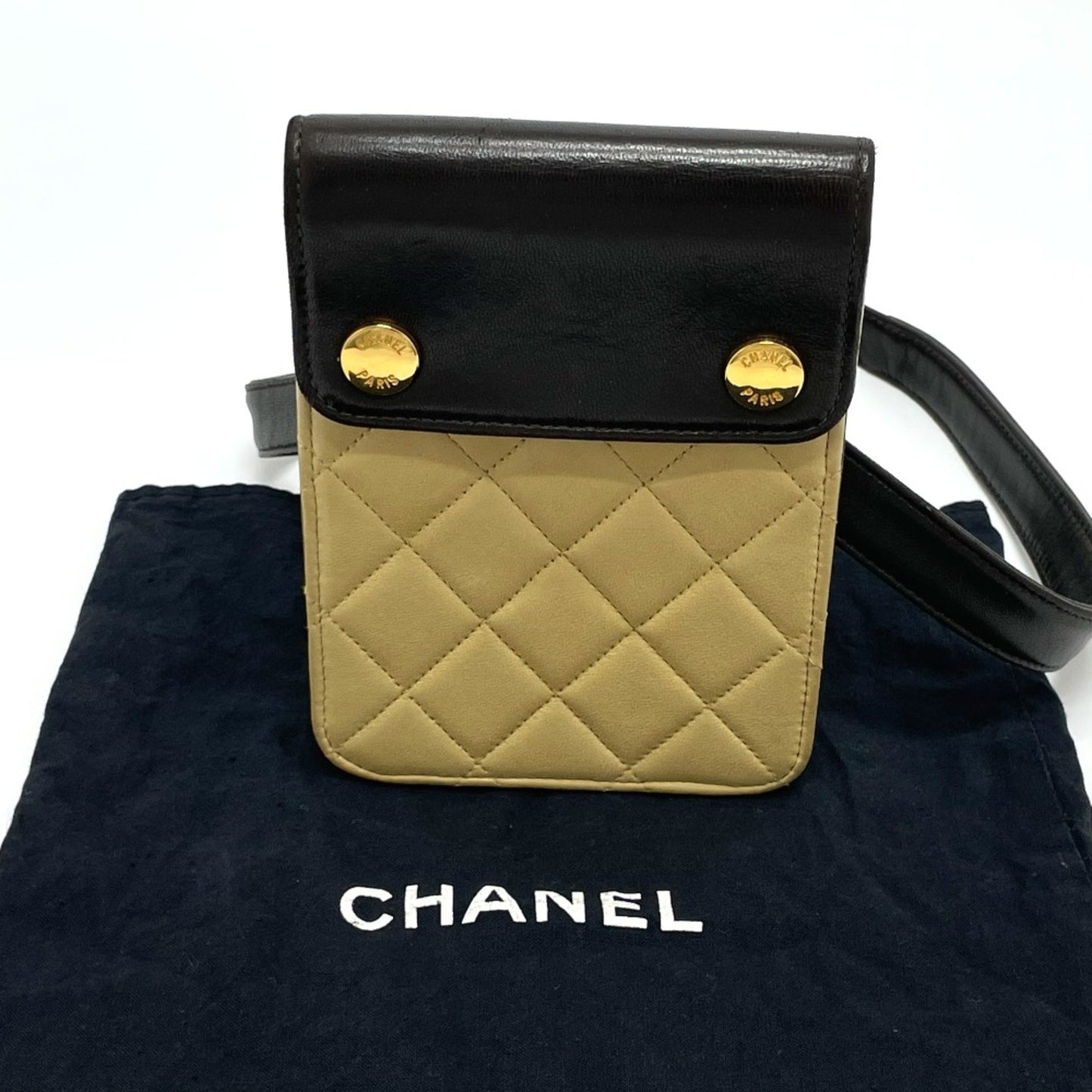 Chanel Matelassé, Black, Leather, shoulder