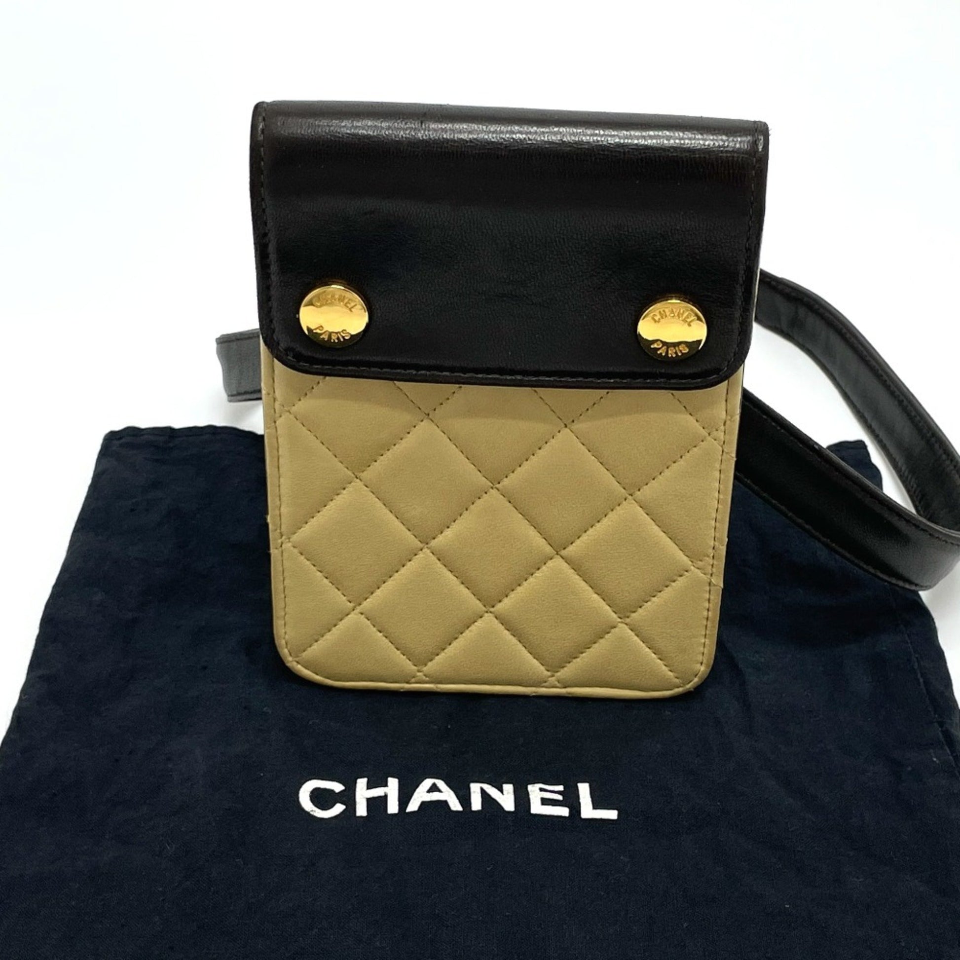 Chanel Matelassé, Black, Leather, shoulder