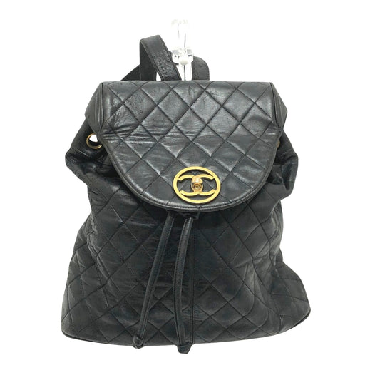 Chanel Duma, Black, Leather, backpack