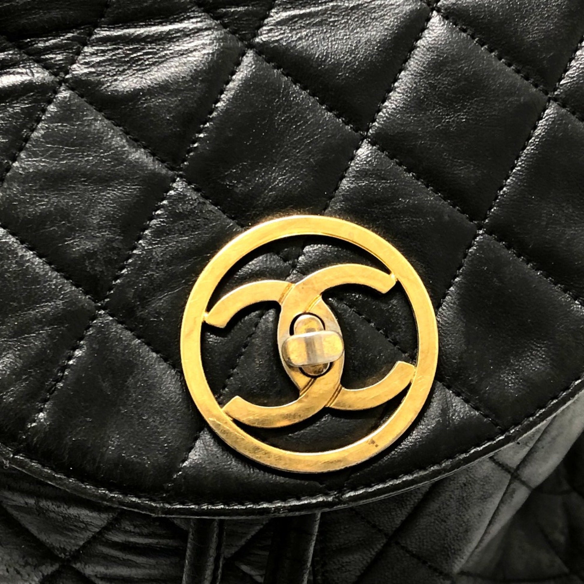 Chanel Duma, Black, Leather, backpack