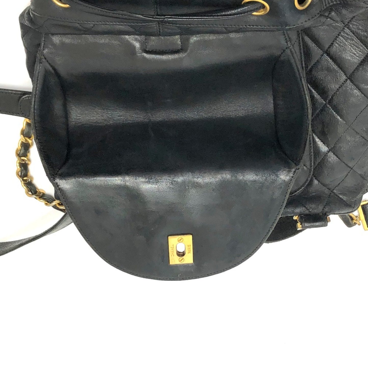 Chanel Duma, Black, Leather, backpack