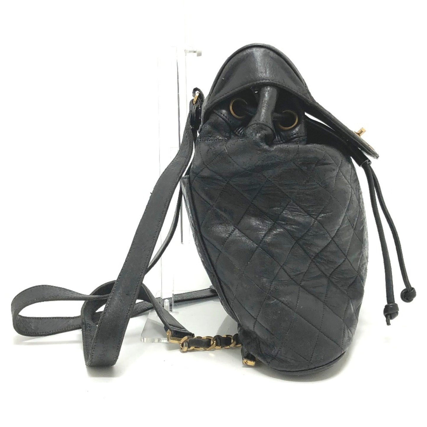 Chanel Duma, Black, Leather, backpack