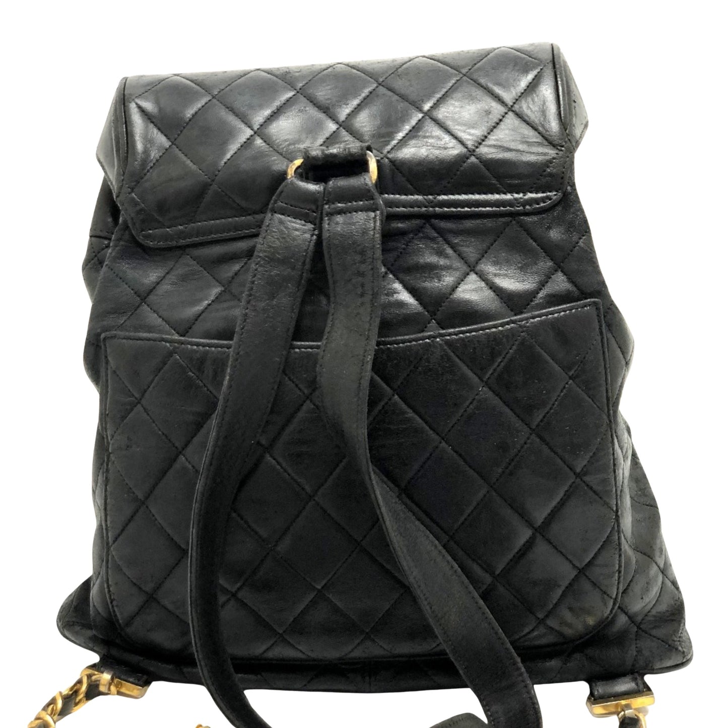 Chanel Duma, Black, Leather, backpack