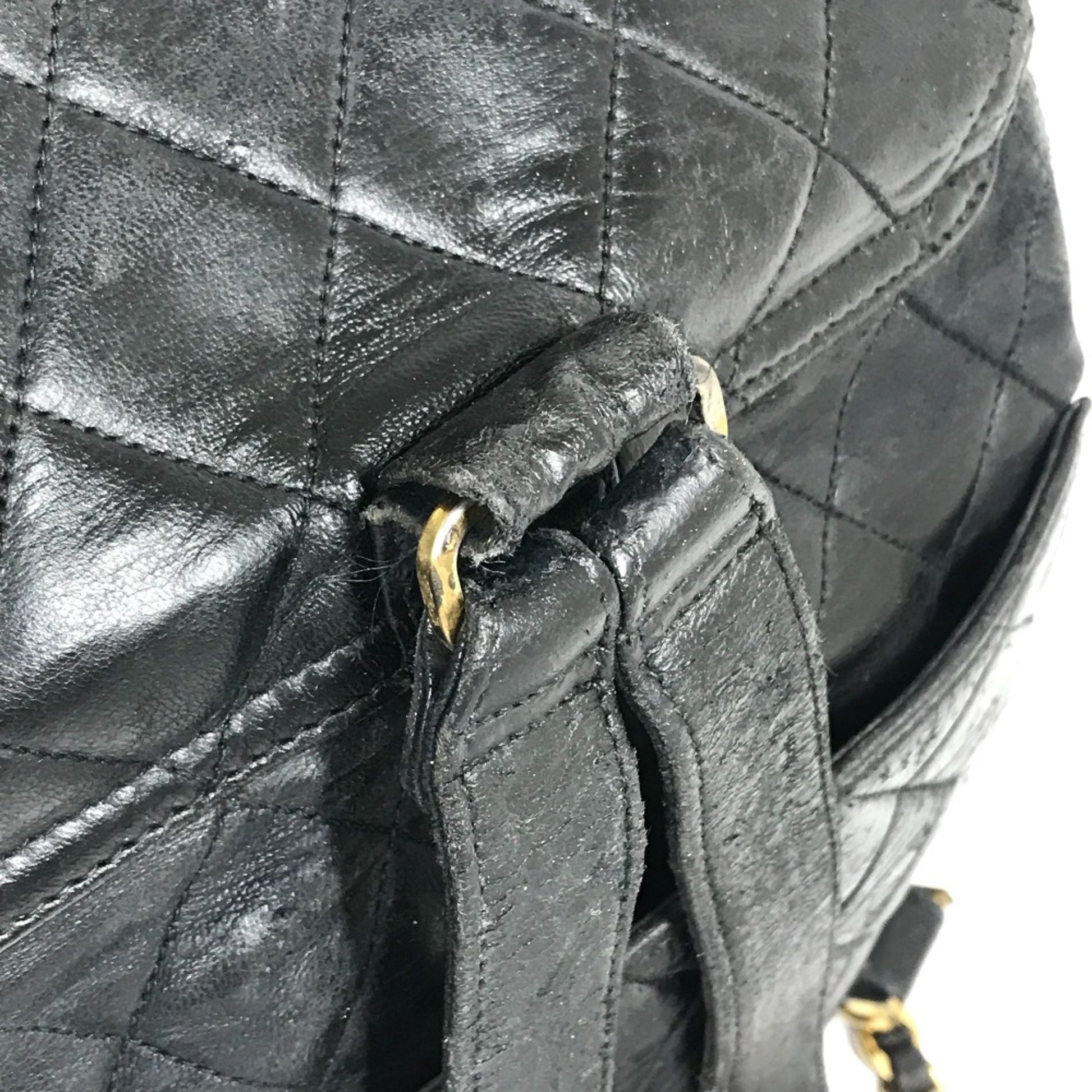 Chanel Duma, Black, Leather, backpack