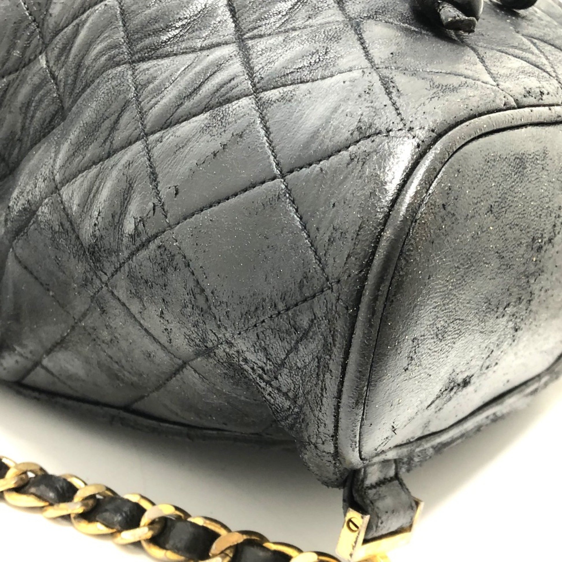 Chanel Duma, Black, Leather, backpack