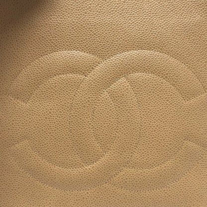 Chanel Coco Mark, Beige, Leather, tote