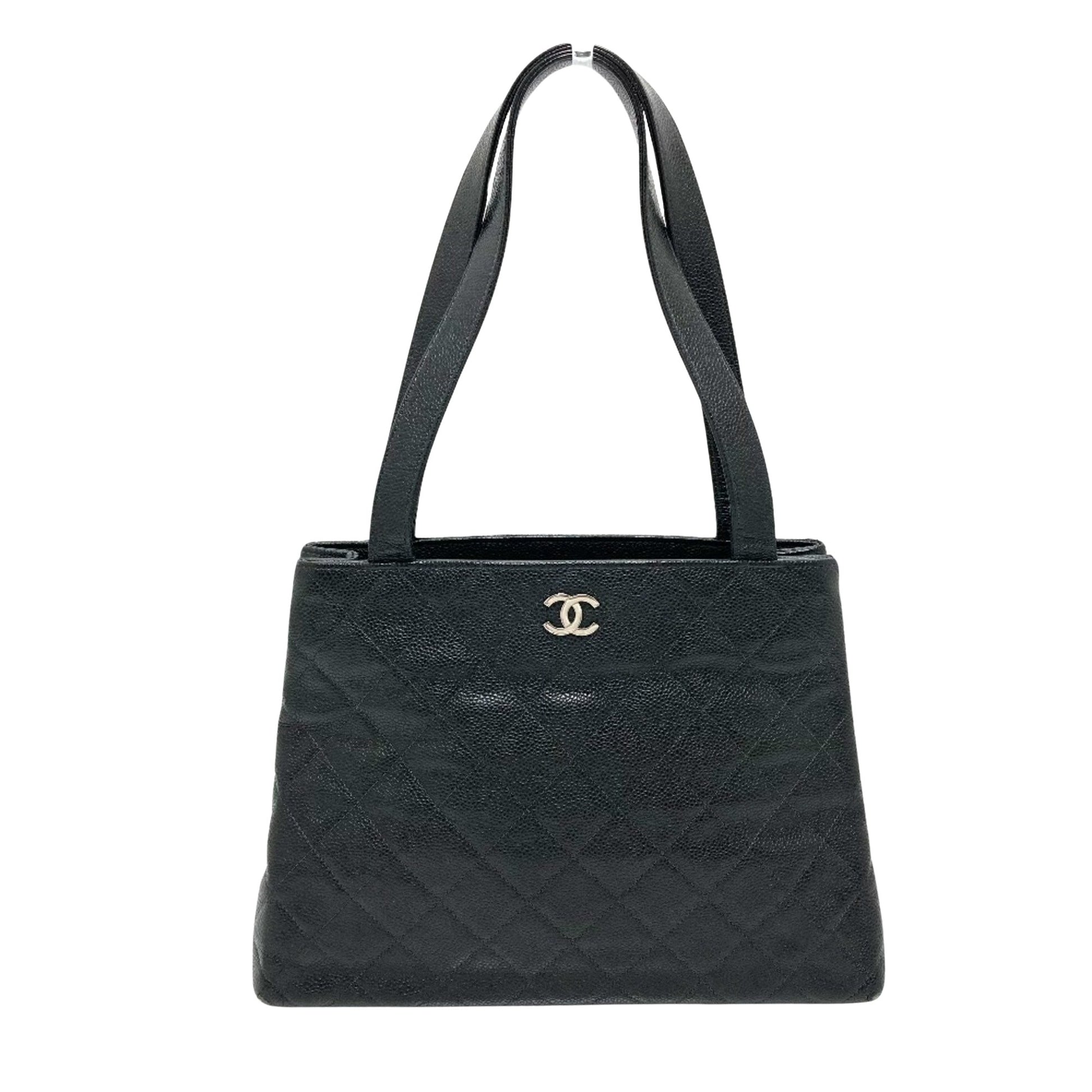 Chanel Logo CC, Black, Leather, shoulder