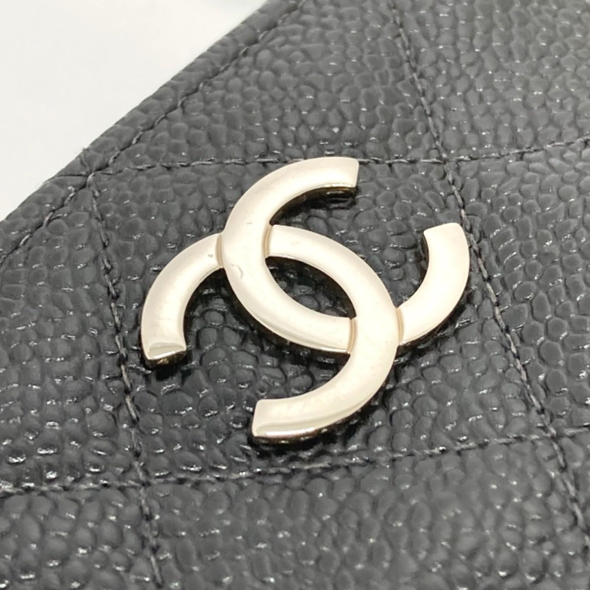 Chanel Logo CC, Black, Leather, shoulder