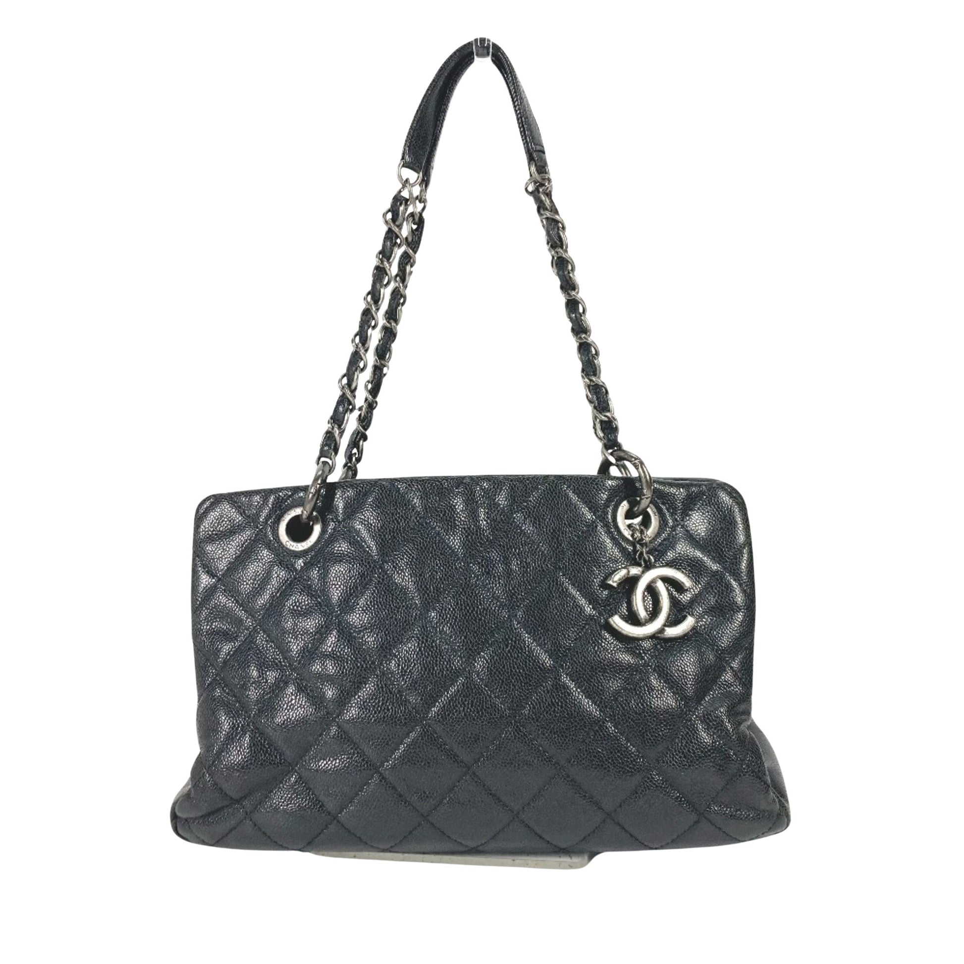 Chanel Cabas, Black, Leather, shoulder