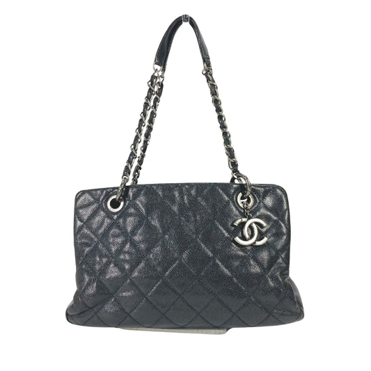 Chanel Cabas, Black, Leather, shoulder