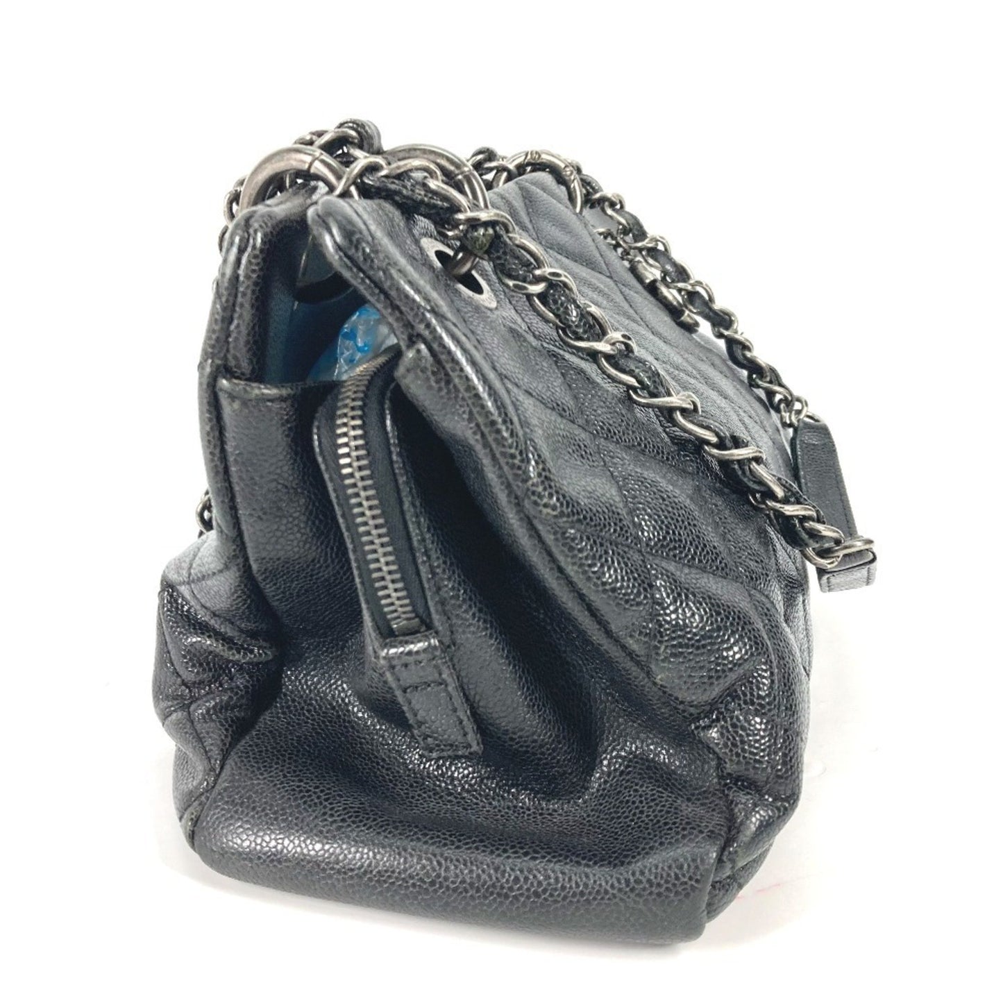 Chanel Cabas, Black, Leather, shoulder