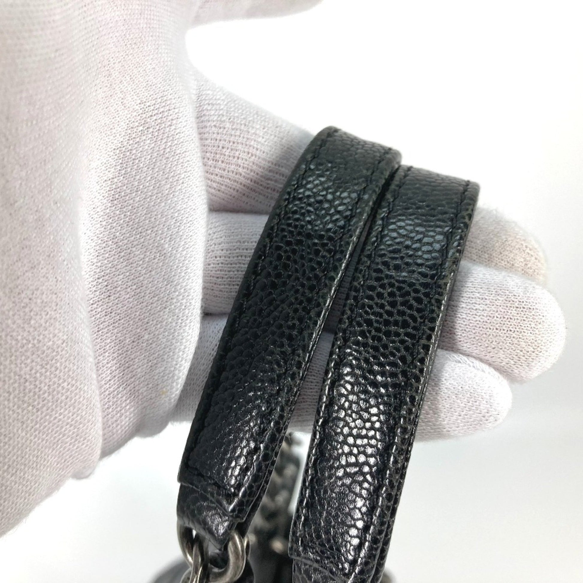 Chanel Cabas, Black, Leather, shoulder