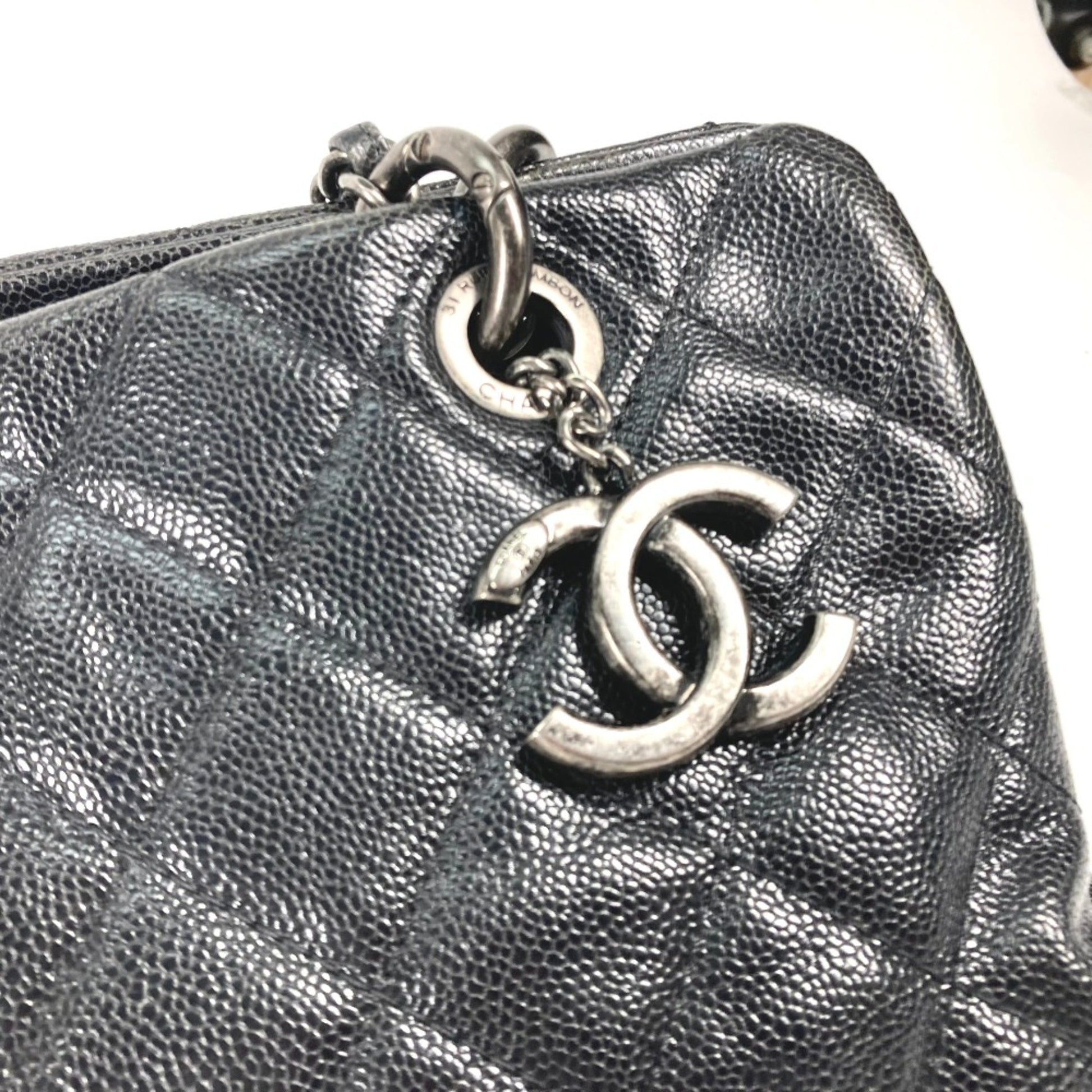 Chanel Cabas, Black, Leather, shoulder