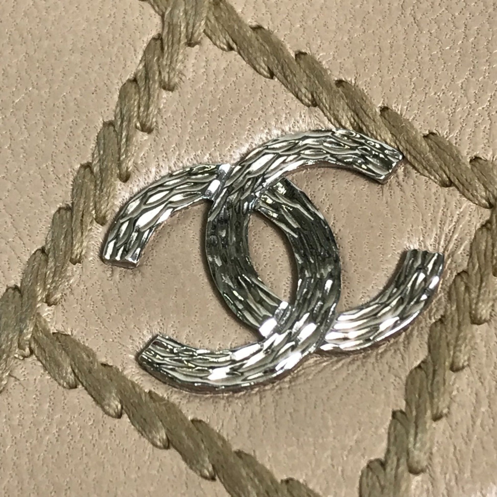 Chanel Wallet On Chain, Beige, Leather, wallet