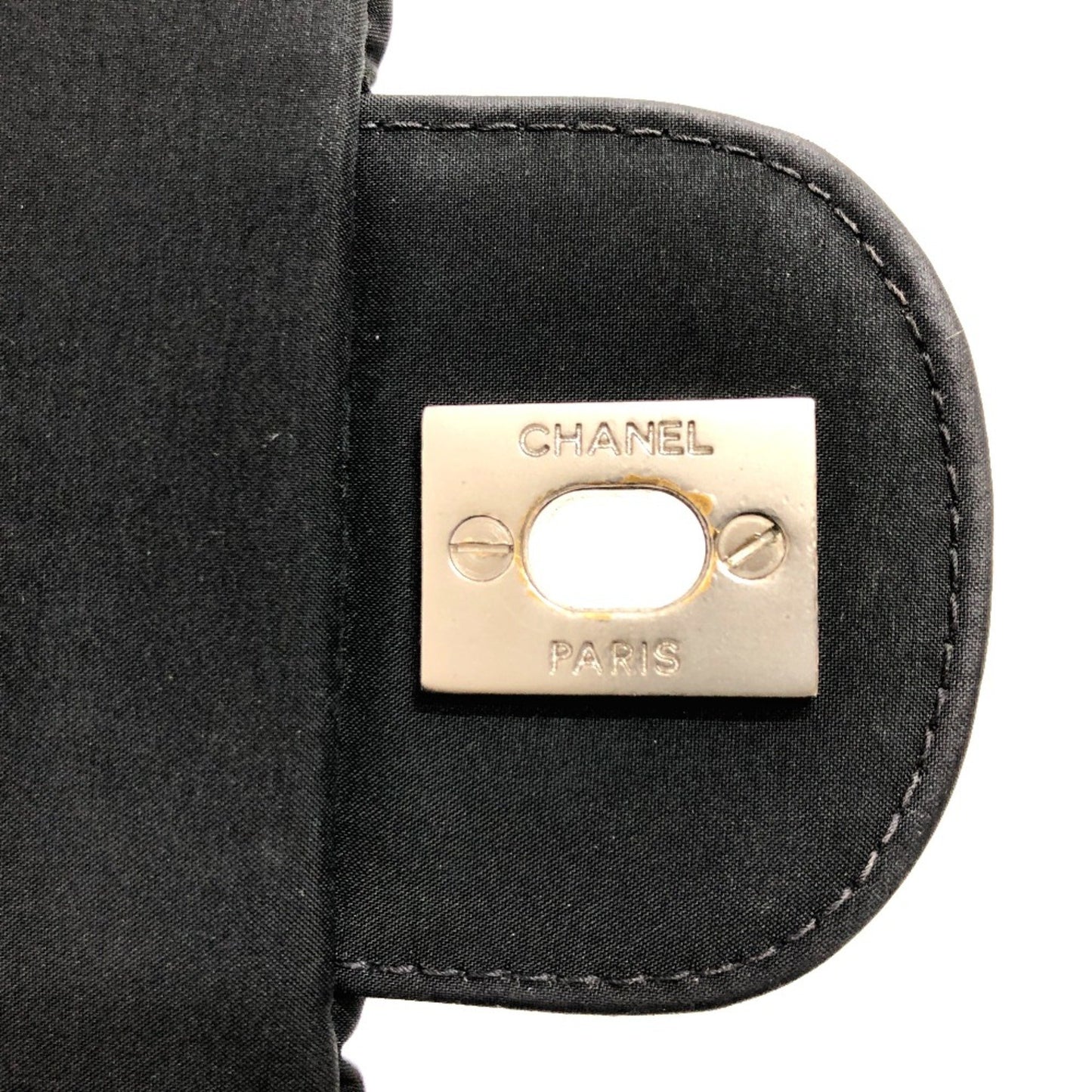 Chanel Chocolate bar, Black, Cloth, shoulder