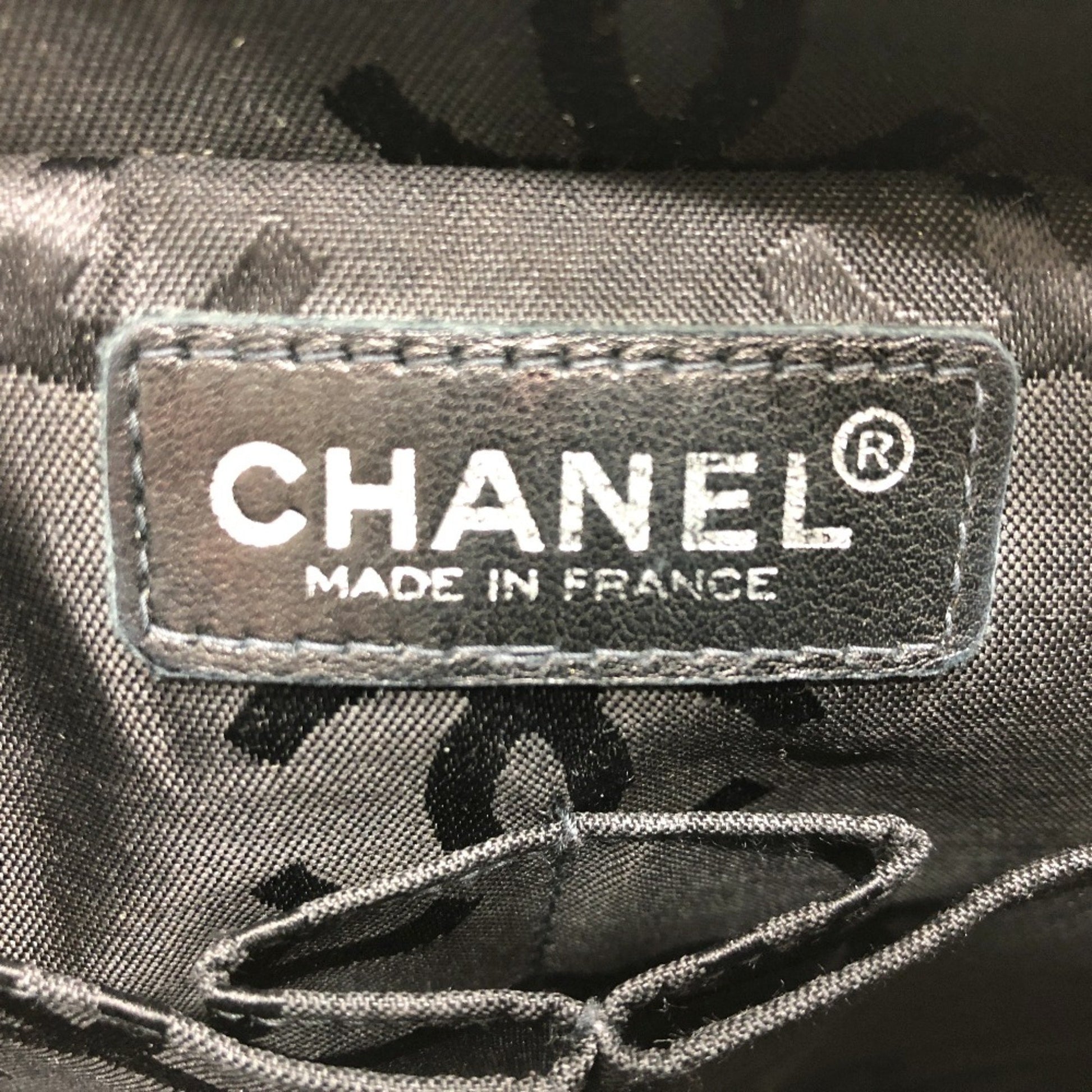 Chanel Chocolate bar, Black, Cloth, shoulder