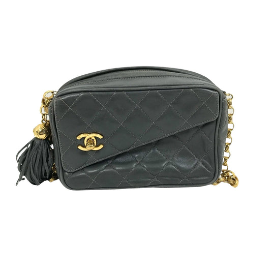 Chanel Camera, Black, Leather, shoulder