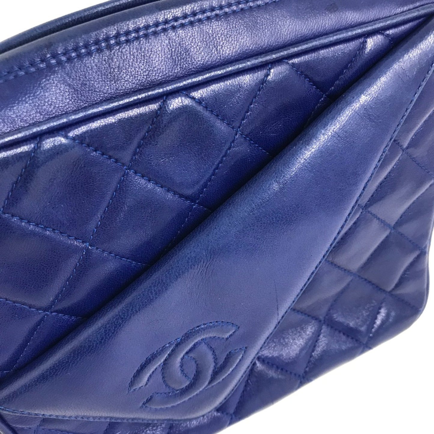 Chanel Camera, Blue, Leather, shoulder