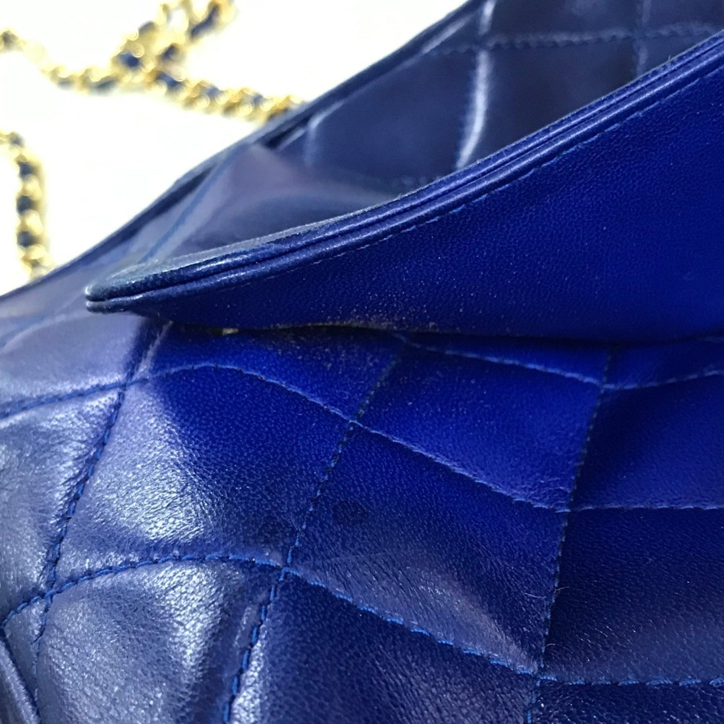 Chanel Camera, Blue, Leather, shoulder