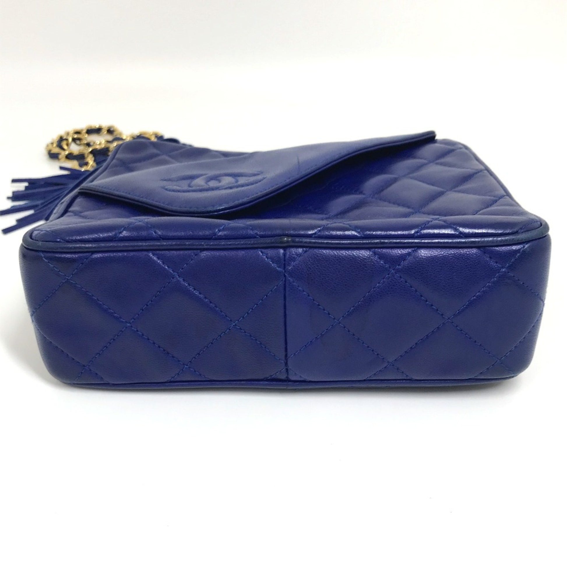 Chanel Camera, Blue, Leather, shoulder