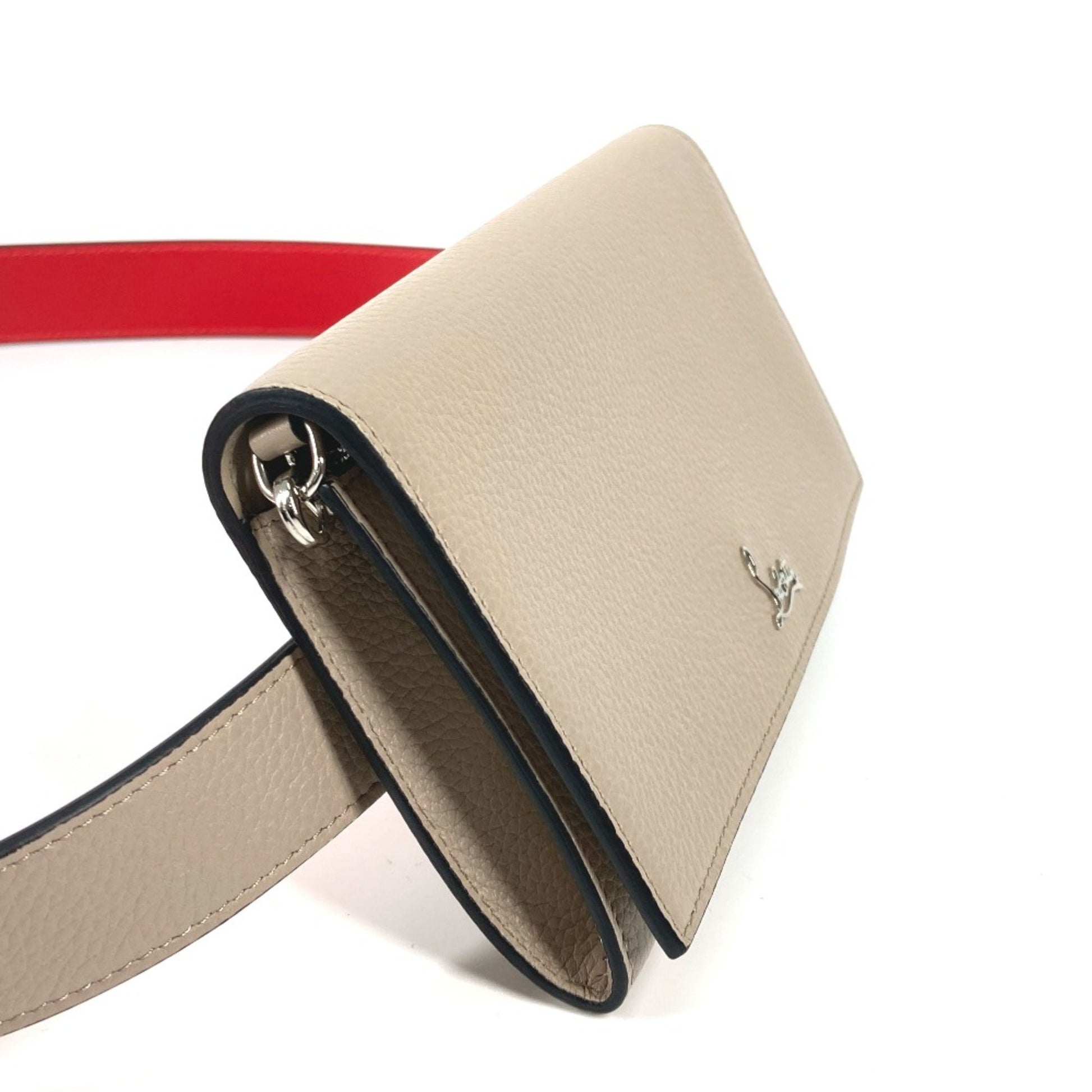 Christian Louboutin, Beige, Leather, clutch