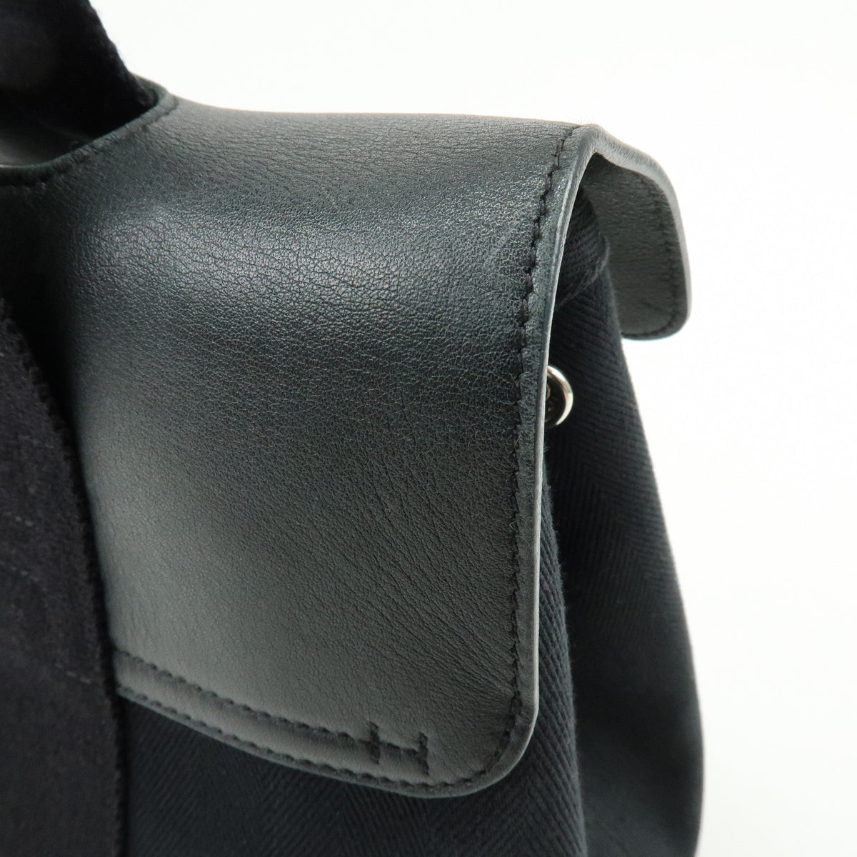 Hermes Valparaiso Toile and Leather, Black, Canvas, Handbag