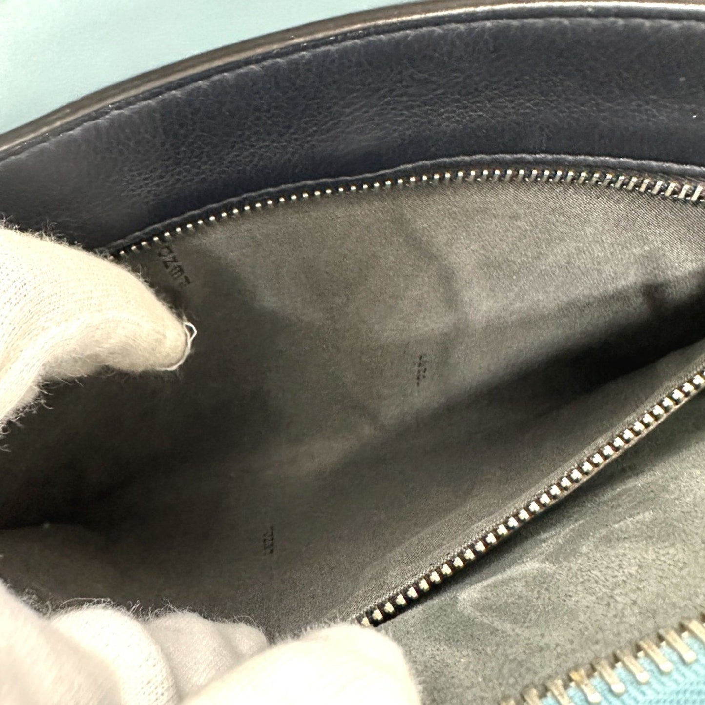 Fendi Dot Com, Blue, Leather, handbag