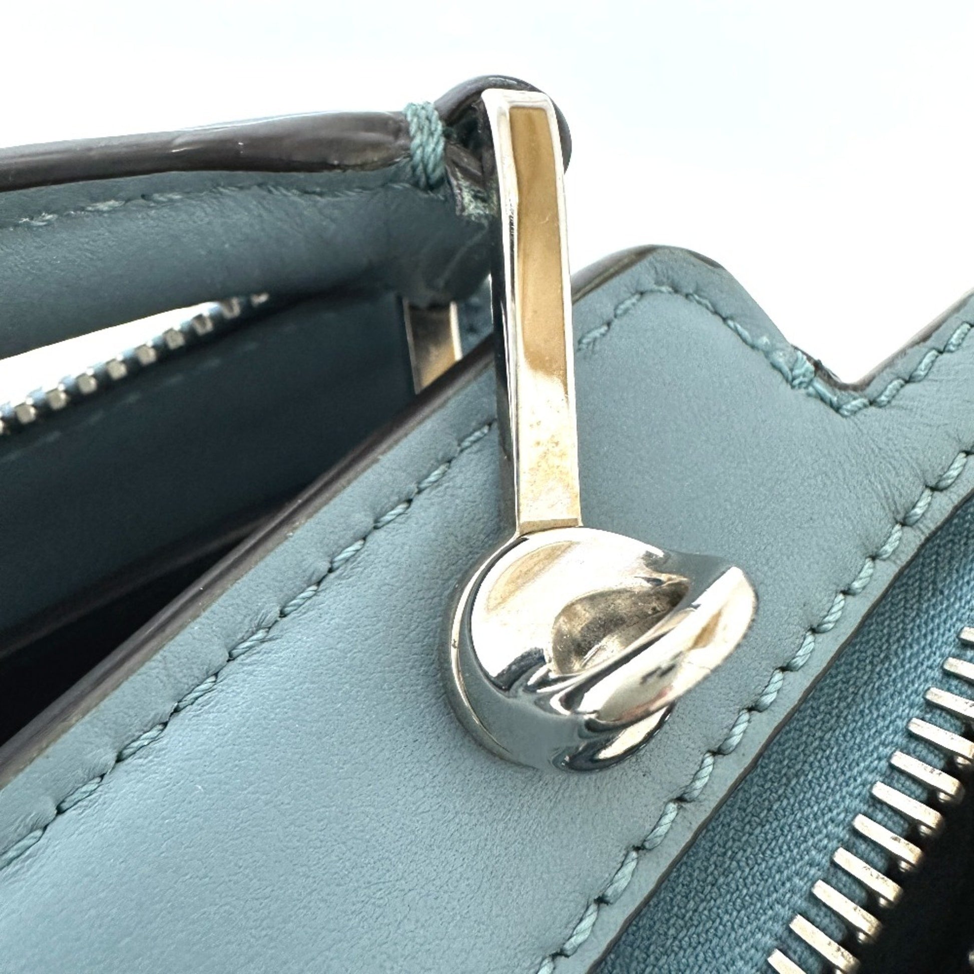 Fendi Dot Com, Blue, Leather, handbag