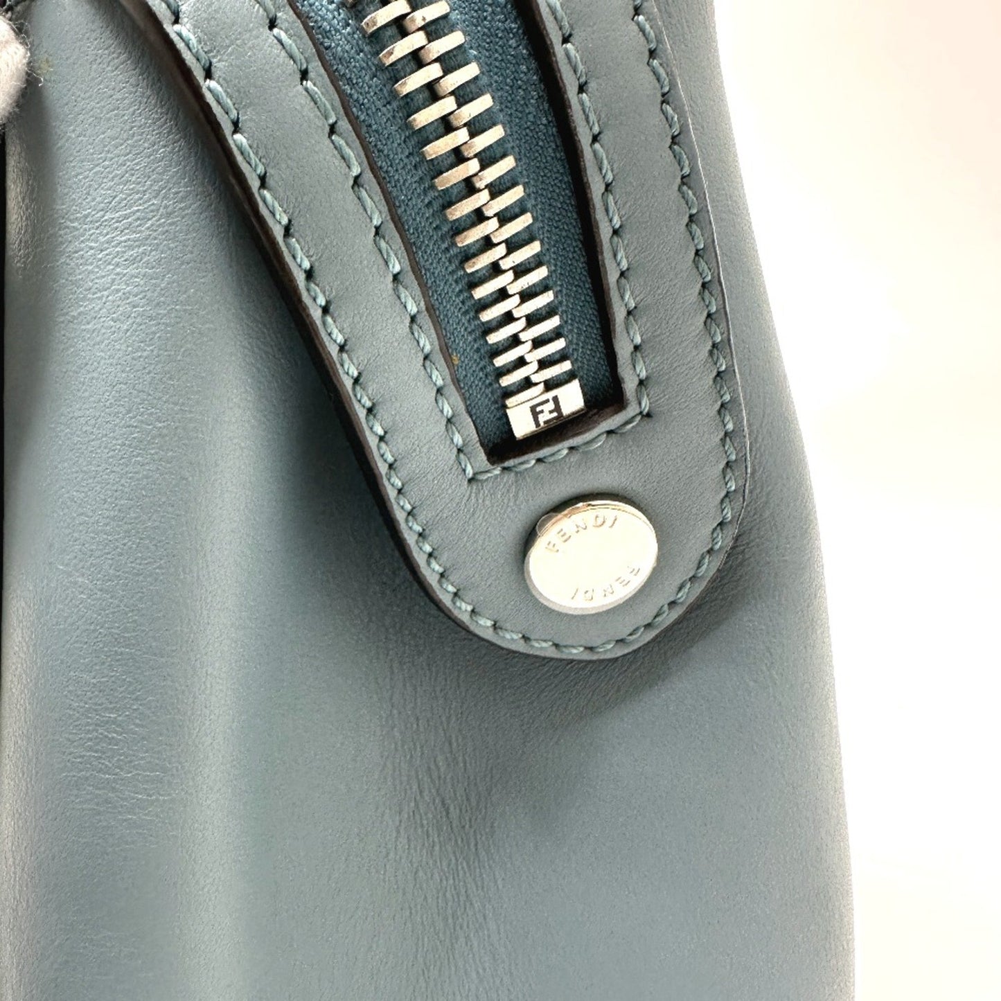 Fendi Dot Com, Blue, Leather, handbag