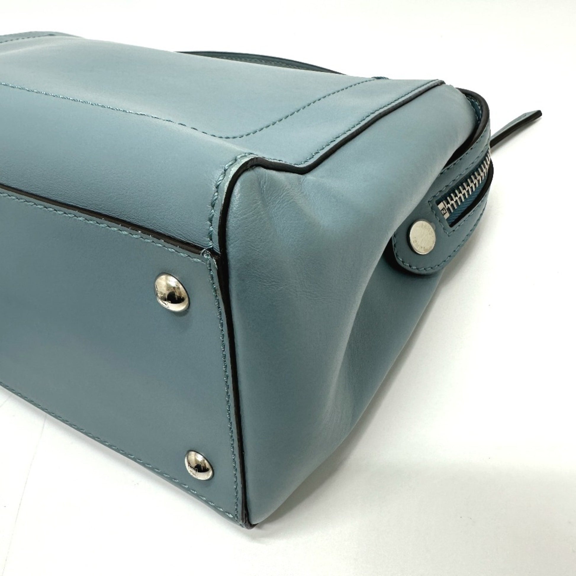 Fendi Dot Com, Blue, Leather, handbag