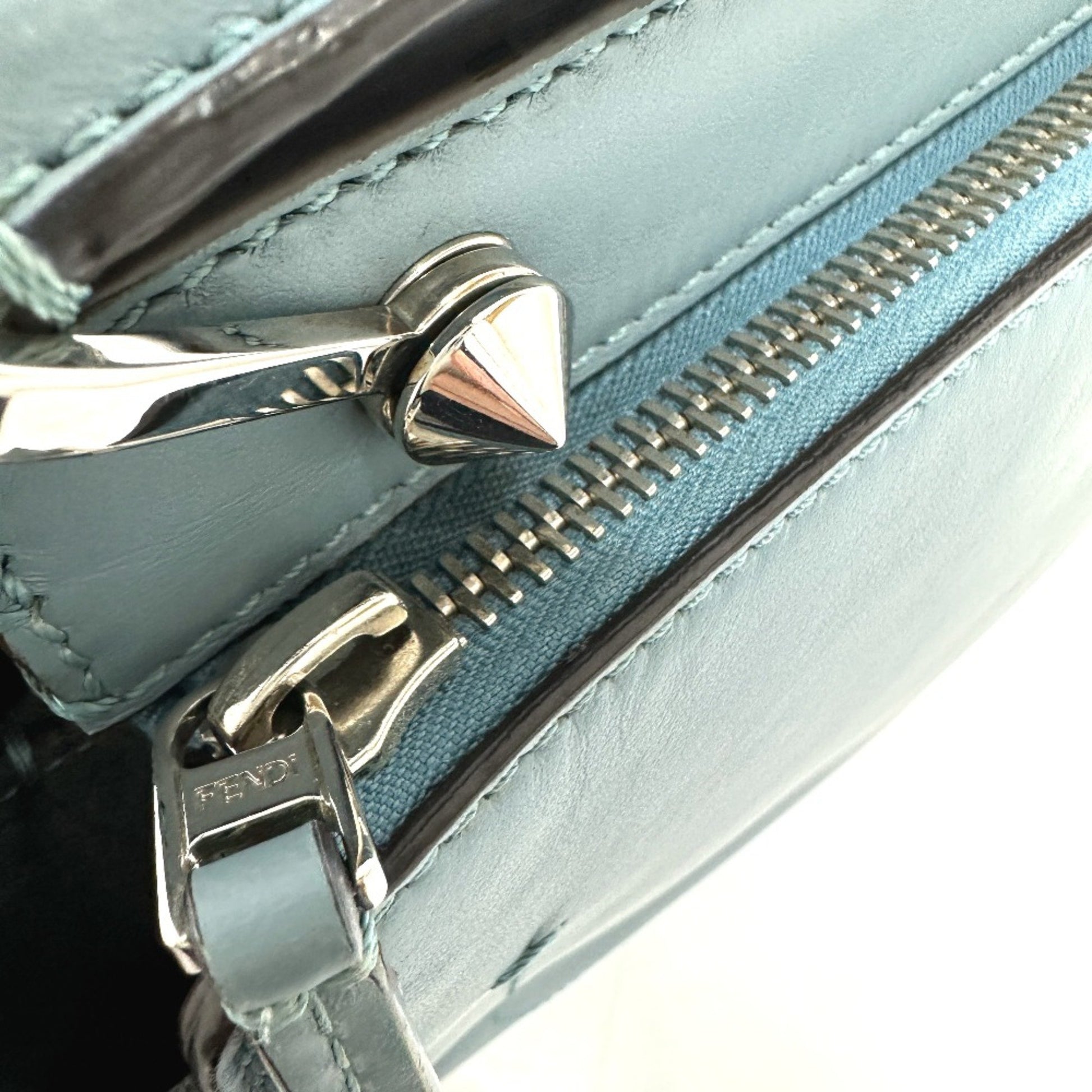 Fendi Dot Com, Blue, Leather, handbag