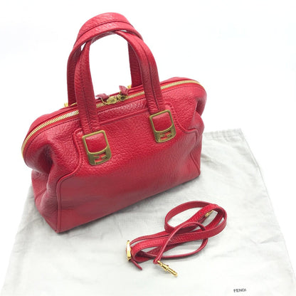 Fendi Chameleon, Red, Leather, handbag