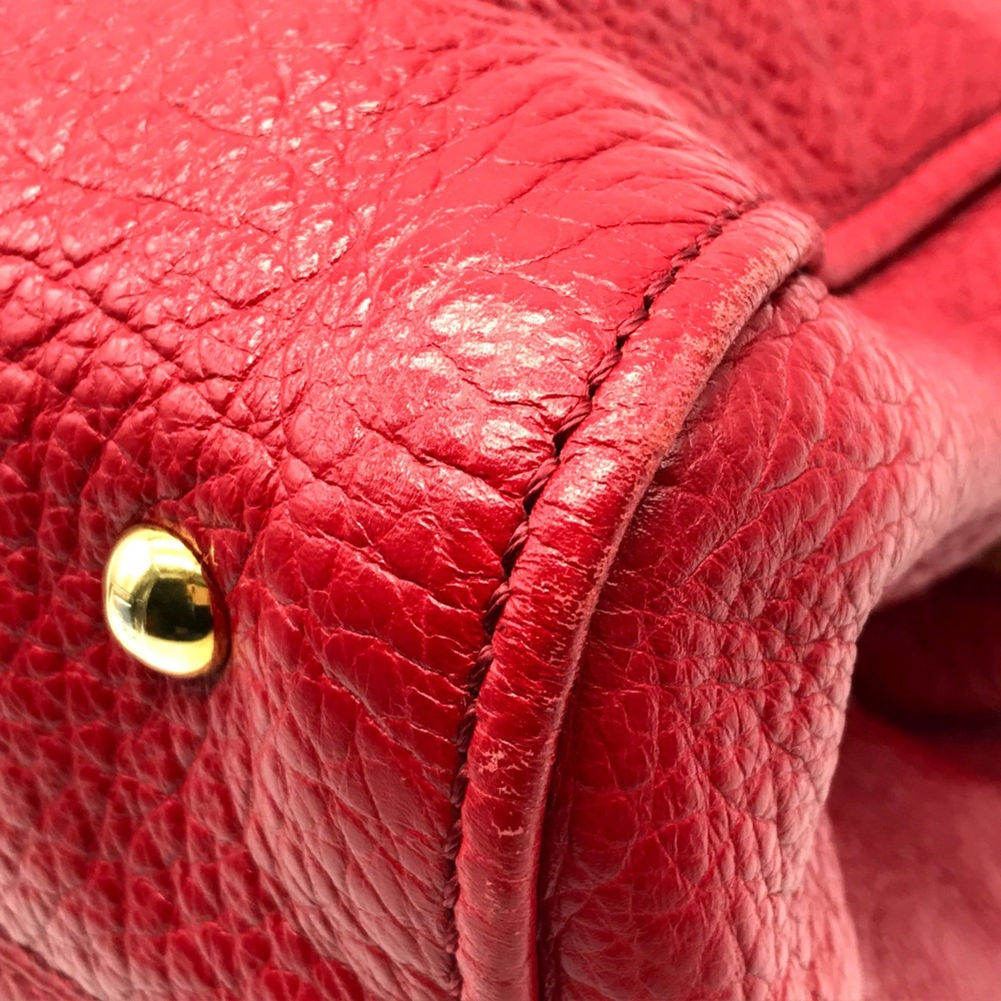 Fendi Chameleon, Red, Leather, handbag