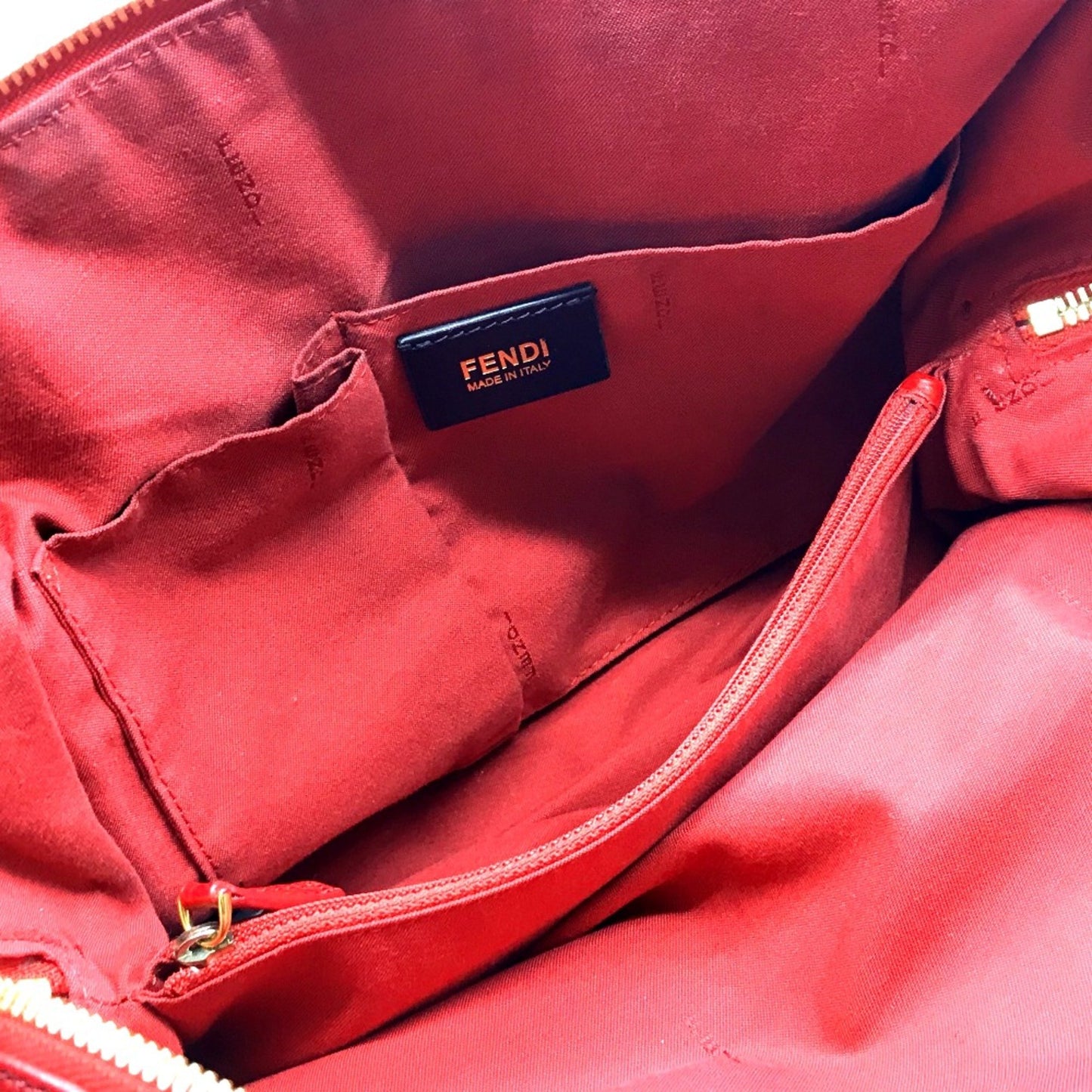 Fendi Chameleon, Red, Leather, handbag