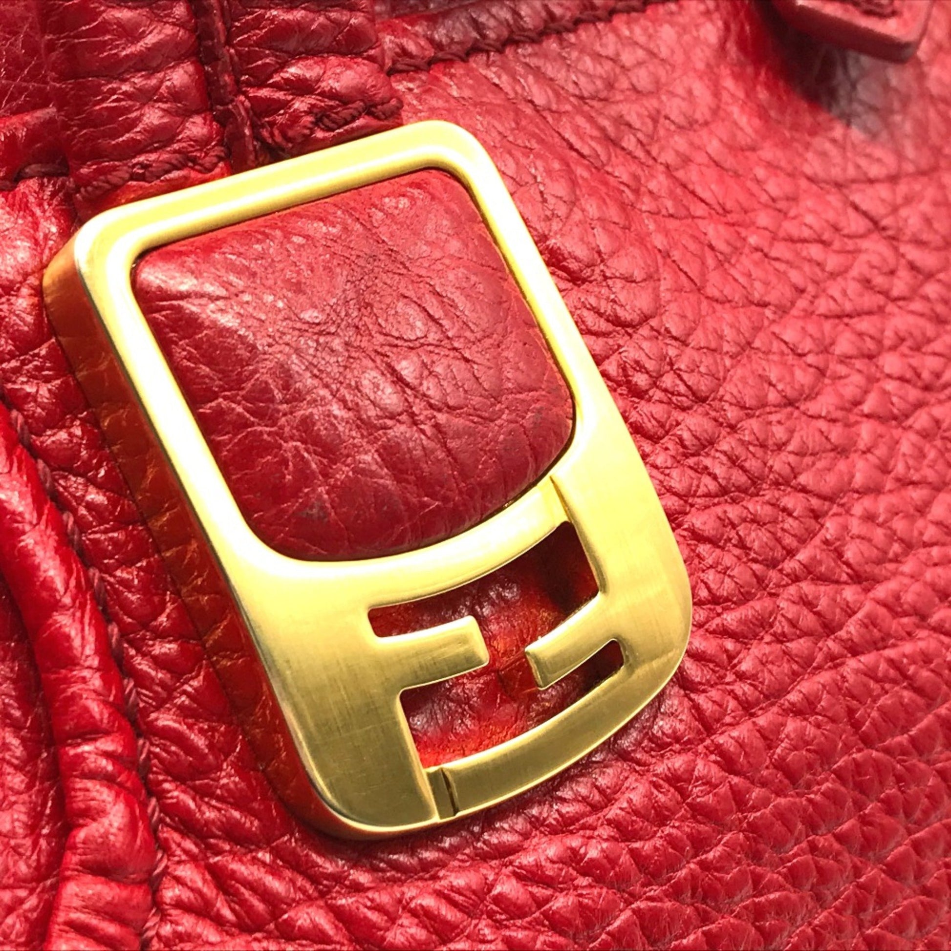 Fendi Chameleon, Red, Leather, handbag