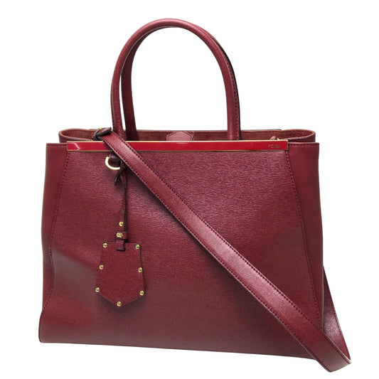 Fendi 2Jours, Burgundy, Leather, handbag