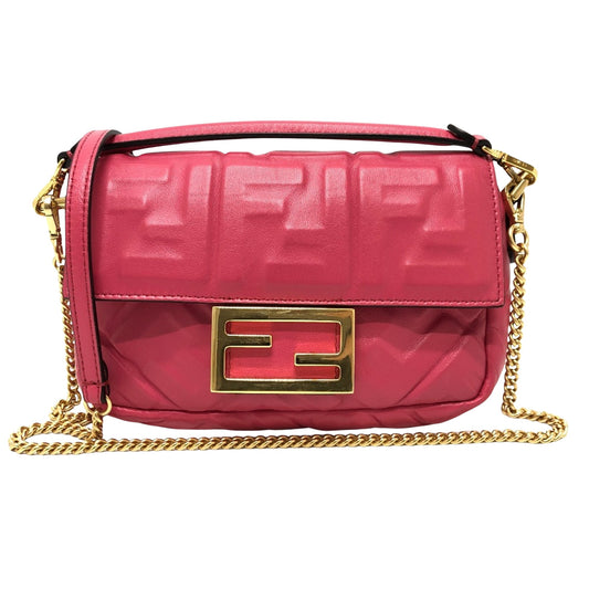 Fendi Baguette, Pink, Leather, shoulder
