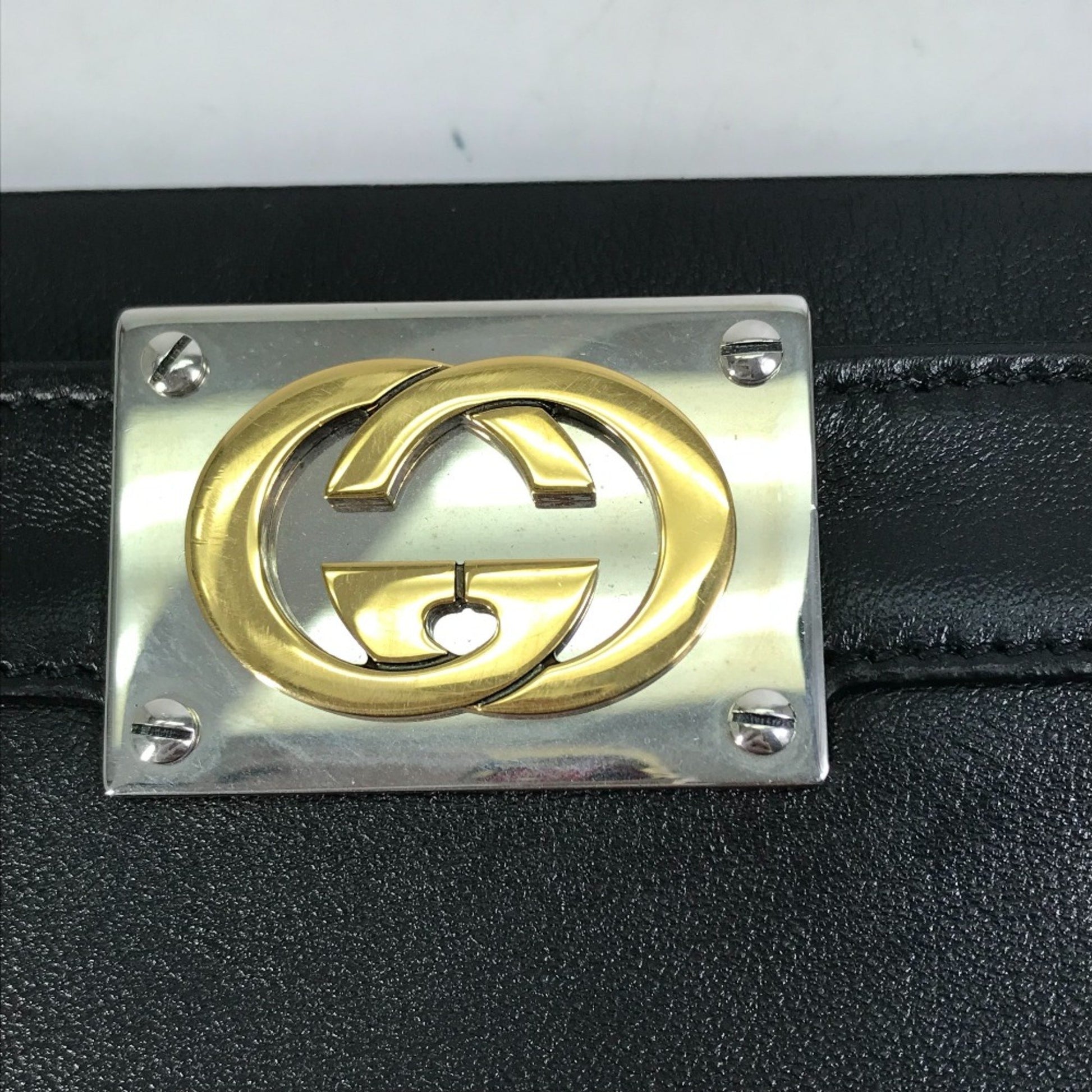 Gucci Interlocking G, Black, Leather, handbag