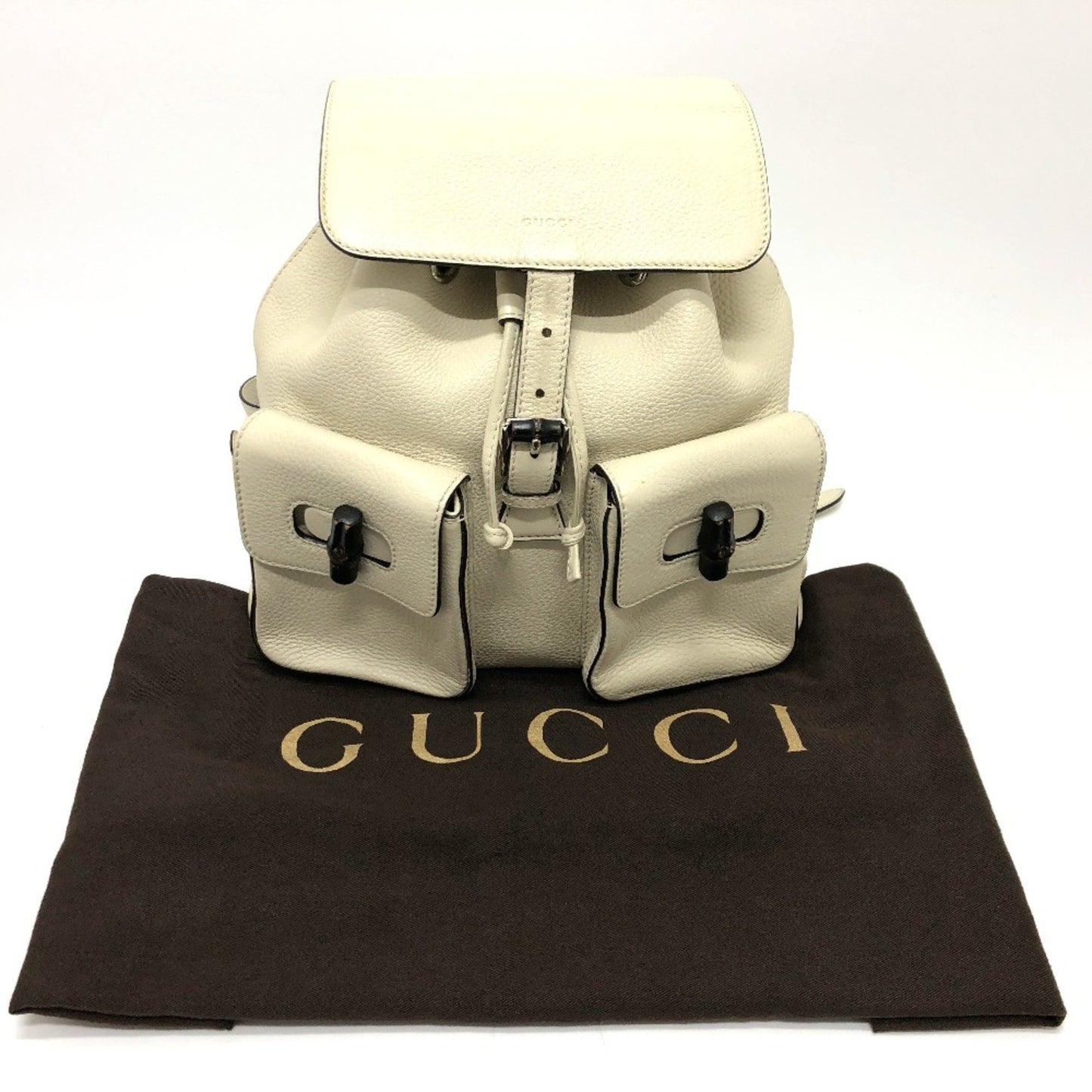 Gucci, White, Leather, backpack
